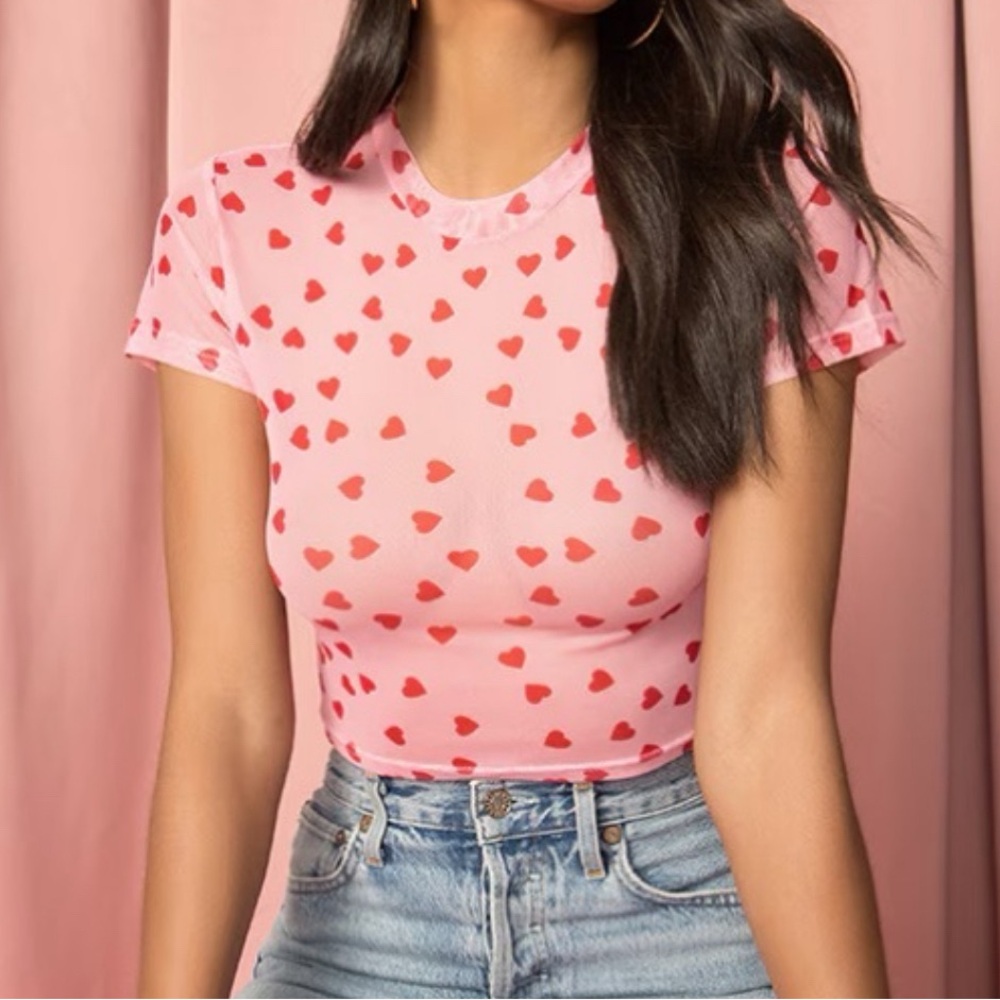 SUPERDOWN TANIA CROPPED MESH T-SHIRT